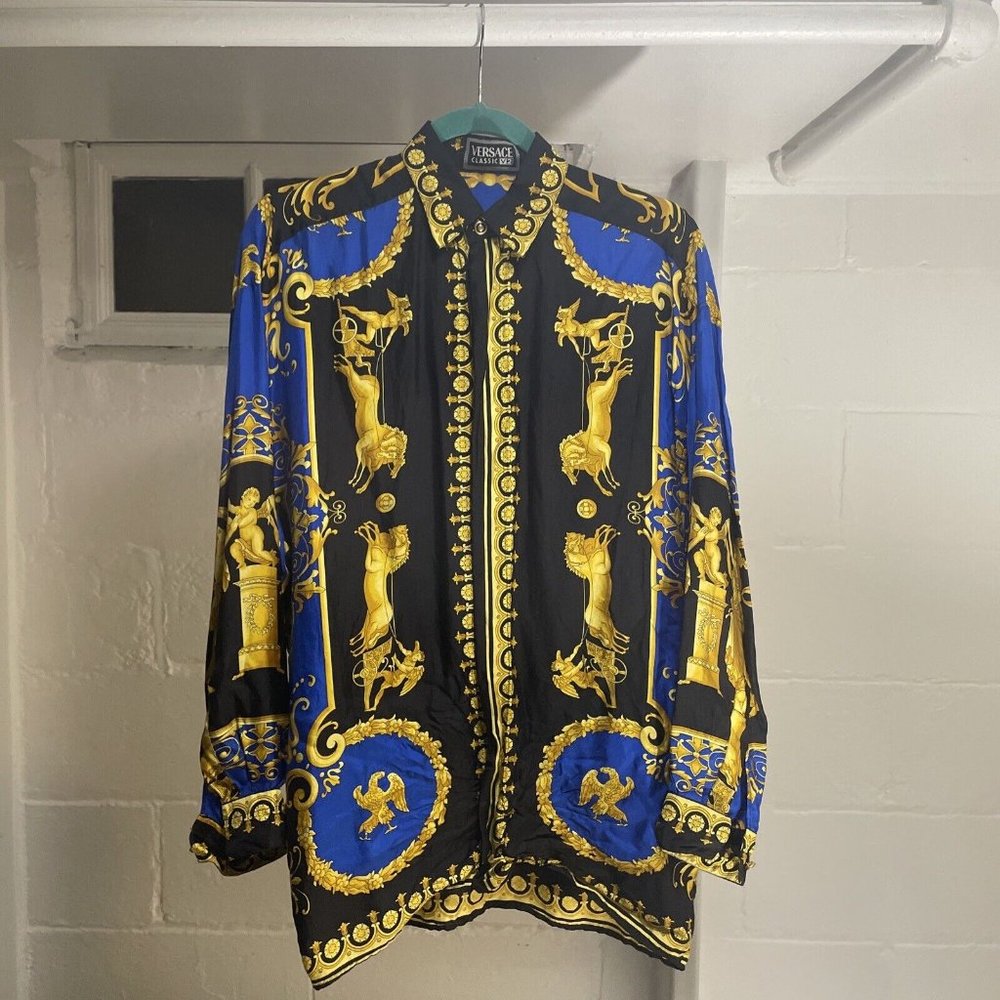 SO RARE Versace Classic V2 TUPAC 100% SILK SHIRT VINTAGE RAREST OF THE RARE!!!!!